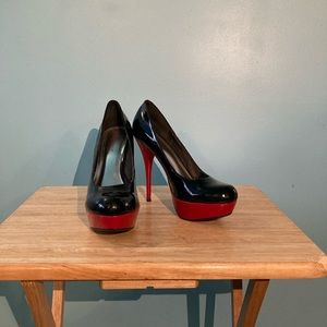 Black with red stilettos